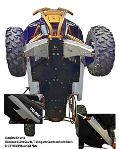Ricochet Off-Road UTV 10-Piece Complete Aluminum Or UHMW Skid Plate Set, Polaris Rzr Xp 1000 High-Lifter Mudmayhem.ca