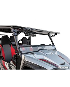 Yamaha Wolverine X4 Scratch Resistant Flip UTV Windshield Black Mudmayhem.ca
