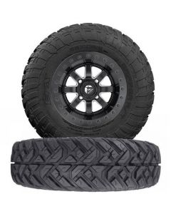 Fuel Off-Road UTV Maverick D928 Matte Black Beadlock Wheels w| EFX Gripper R | T Tires Mudmayhem.ca